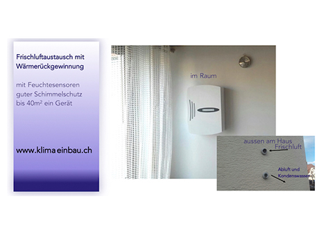 Dezentrale Komfortlüftung 40m2 20m3/h